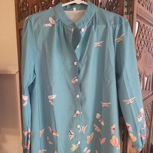 NWT Button up Shirt with Butterfly print